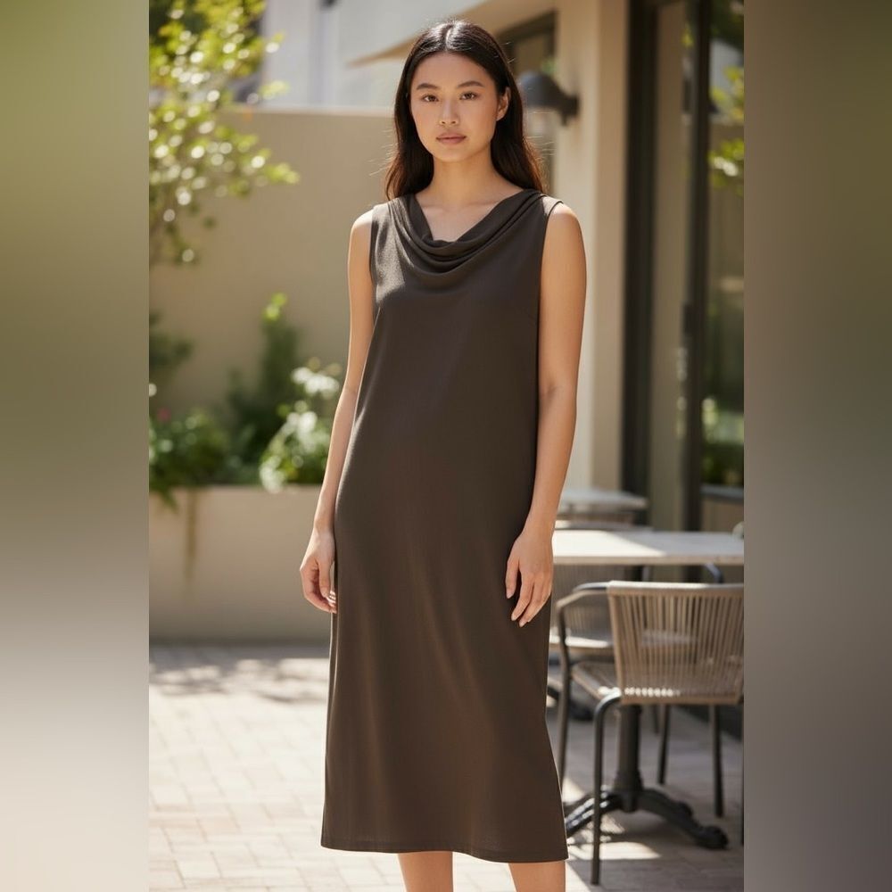 Gucci Cashmere Silk Wool Sleeveless Midi Sweater Dress – Olive Brown – Size S